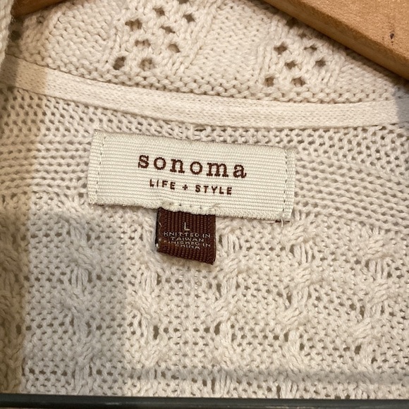Cotton cardigan cable knit lightweight by Sonoma Life & Style size Large - Picture 2 of 5